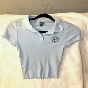 XS Wild Fable Light Blue Ribbed Polo
